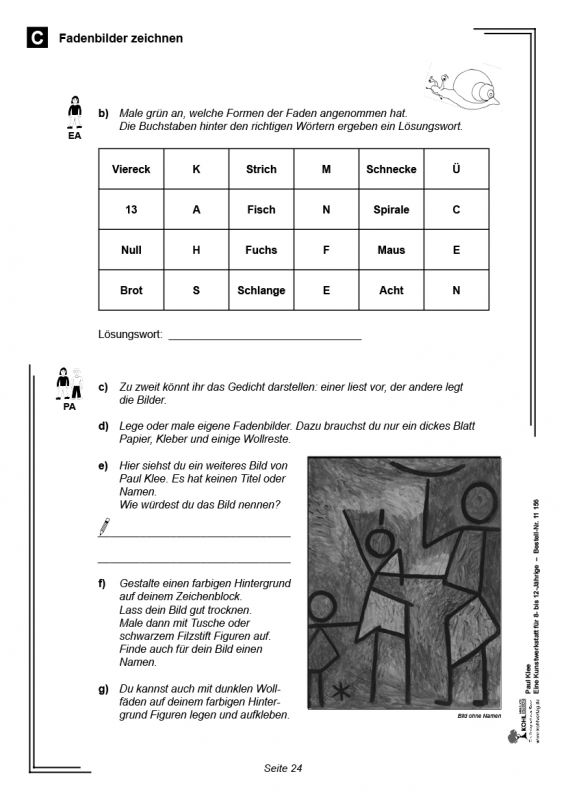 Paul Klee Eine Kunstwerkstatt für 8 bis 12 Jährige