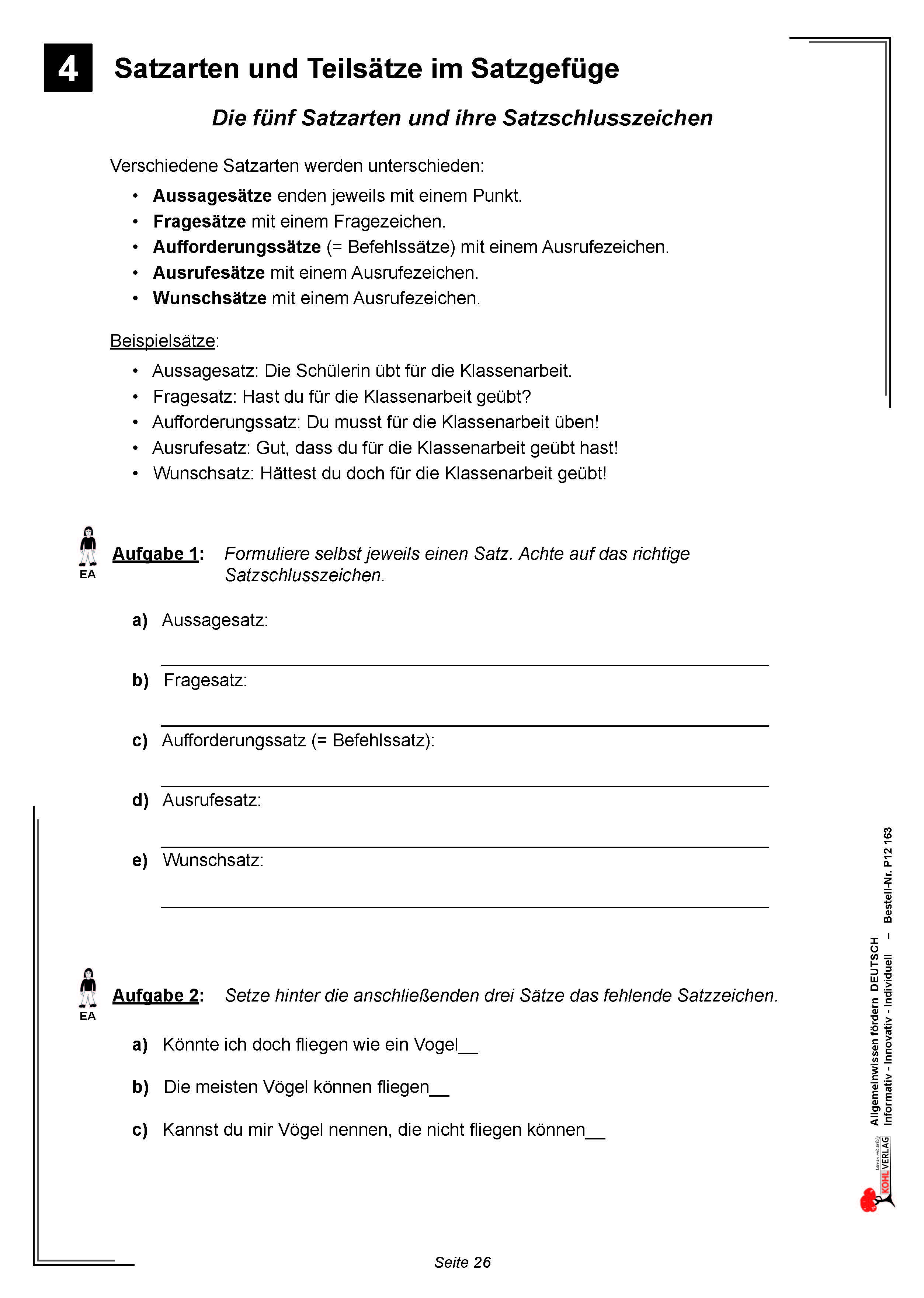 Allgemeinwissen fördern DEUTSCH: Satzarten und Teilsätze im Satzgefüge